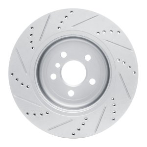 BMW 330I Brake Rotor (1) - Left Rear - R1 Concepts - Drilled & Slotted - Silver - `17-`25